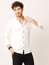 White Self Striped Stretch Shirt