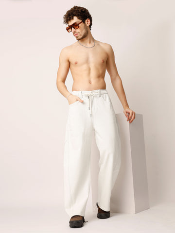 Beige Baggy Fit Jeans