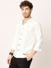 White Self Striped Stretch Shirt