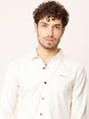 White Self Striped Stretch Shirt