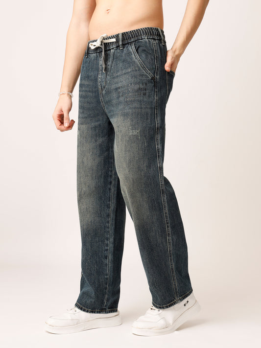 Blue Washed Baggy Fit Jeans