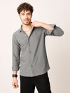 Grey Self Striped Shirt