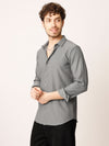 Grey Self Striped Shirt