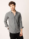 Grey Self Striped Shirt
