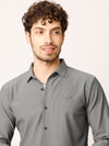 Grey Self Striped Shirt