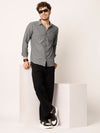 Grey Self Striped Shirt