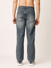 Blue Washed Straight Fit Jeans