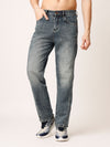 Blue Washed Straight Fit Jeans