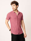 Self Striped Pink Shirt