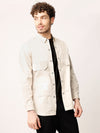 Beige Over Shirt Shacket