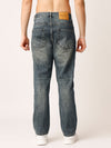 Blue Washed Straight Fit Jeans