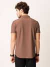 Self Striped Brown Shirt