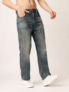 Blue Washed Straight Fit Jeans