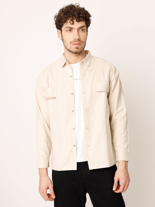 Beige Cordruoy Shacket