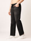 Black Washed Straight Fit Jeans