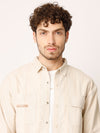 Beige Cordruoy Shacket