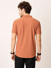 Orange Self Striped Shirt