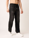 Black Washed Straight Fit Jeans