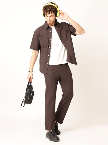 Brown Shirt and Trousers Co ords Sets