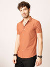 Orange Self Striped Shirt