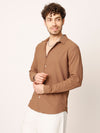Mustard Pin Striped Stretch Shirt