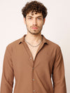 Mustard Pin Striped Stretch Shirt