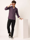 Wine Self Striped Shirt