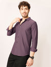 Wine Self Striped Shirt