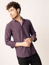 Wine Self Striped Shirt