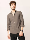 Brown Fine Striped Stretch Shirt