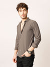 Brown Fine Striped Stretch Shirt