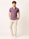 Wine Self Striped Shirt