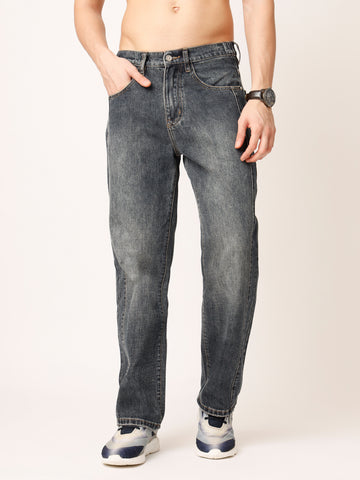 Blue Washed Straight Fit Jeans