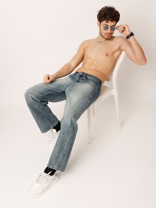 Blue Washed Baggy Jeans