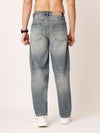 Blue Washed Straight Fit Jeans