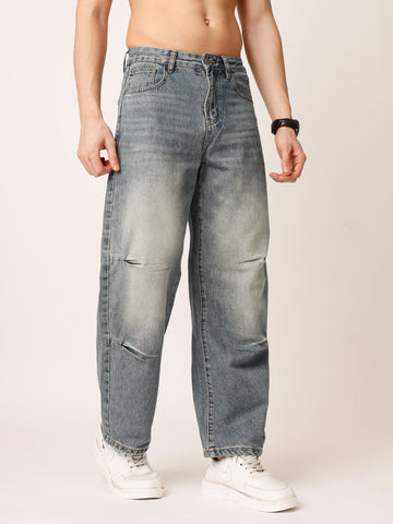 Blue Washed Baggy Fit Jeans