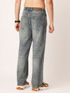 Blue Washed Straight Fit Jeans