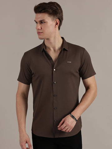 Brown Fine Textured Seamless Shirt