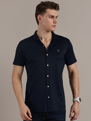 Navy Blue Twill Seamless Shirt