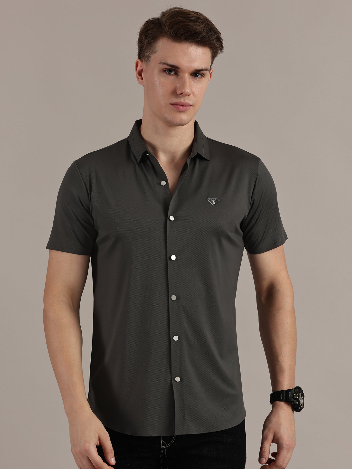 Olive Green Twill Seamless Shirt