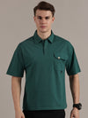 Green Fine Textured Polo Tshirt