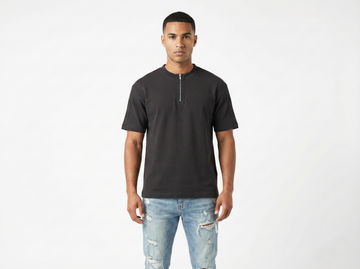 Black Zipper Oversized Tshirt