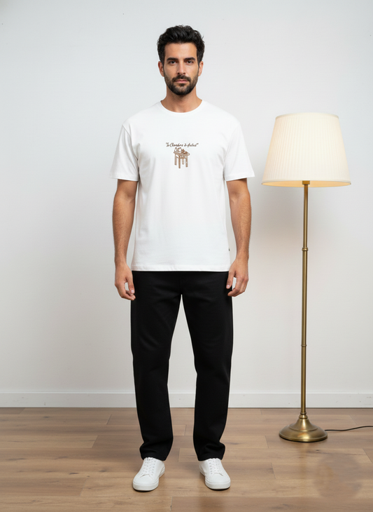 White Back Print Oversized TShirt