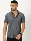 Mercerised Shirt Anthracite Grey