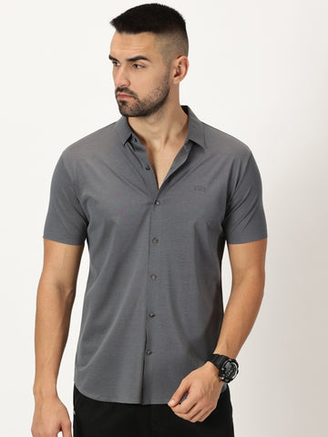 Mercerised Shirt Anthracite Grey