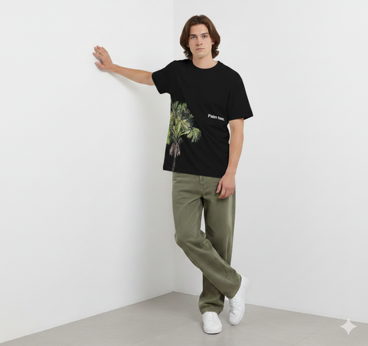 Black Palm Tree Oversized Tshirt