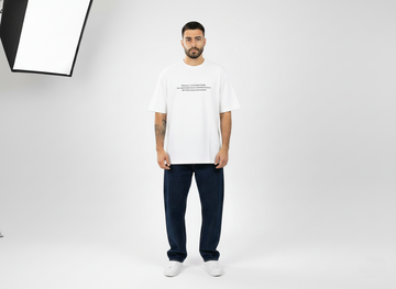 White Back Printed Oversized Tshirt