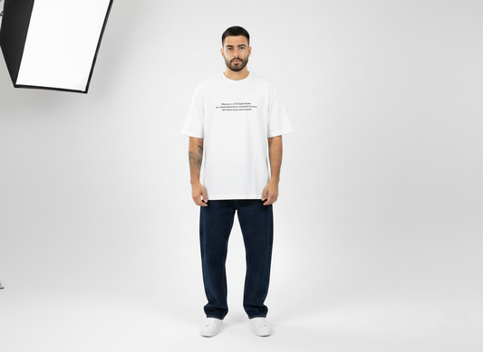 White Back Printed Oversized Tshirt