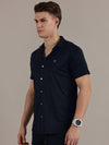 Navy Blue Twill Seamless Shirt