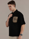 Black Textured Polo Tshirt